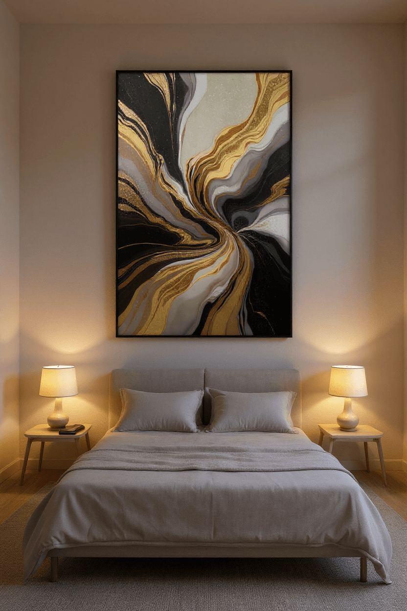 Golden Wave Soyut Tablo 1