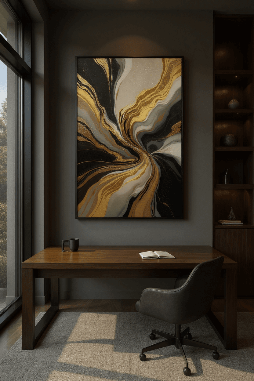 Golden Wave Soyut Tablo 2