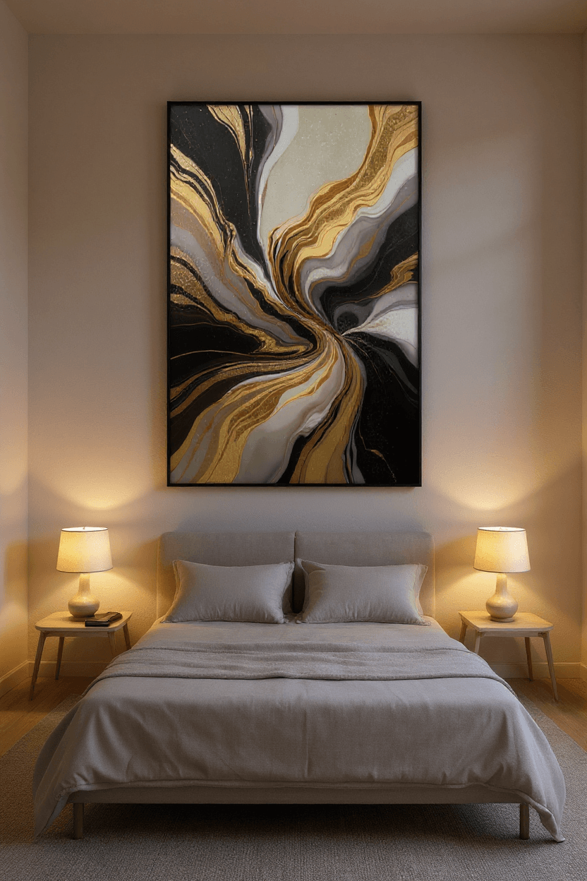 Golden Wave Soyut Tablo 3